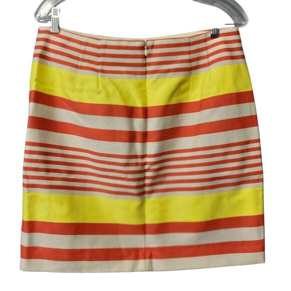 Ann Taylor Yellow Orange Striped Zip-Back Skirt - Size 10 - Picture 4 of 9